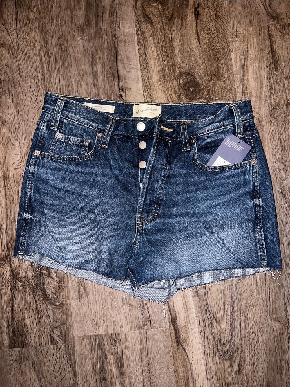Universal Thread Dark Blue High-Rise Denim Cutoff Shorts